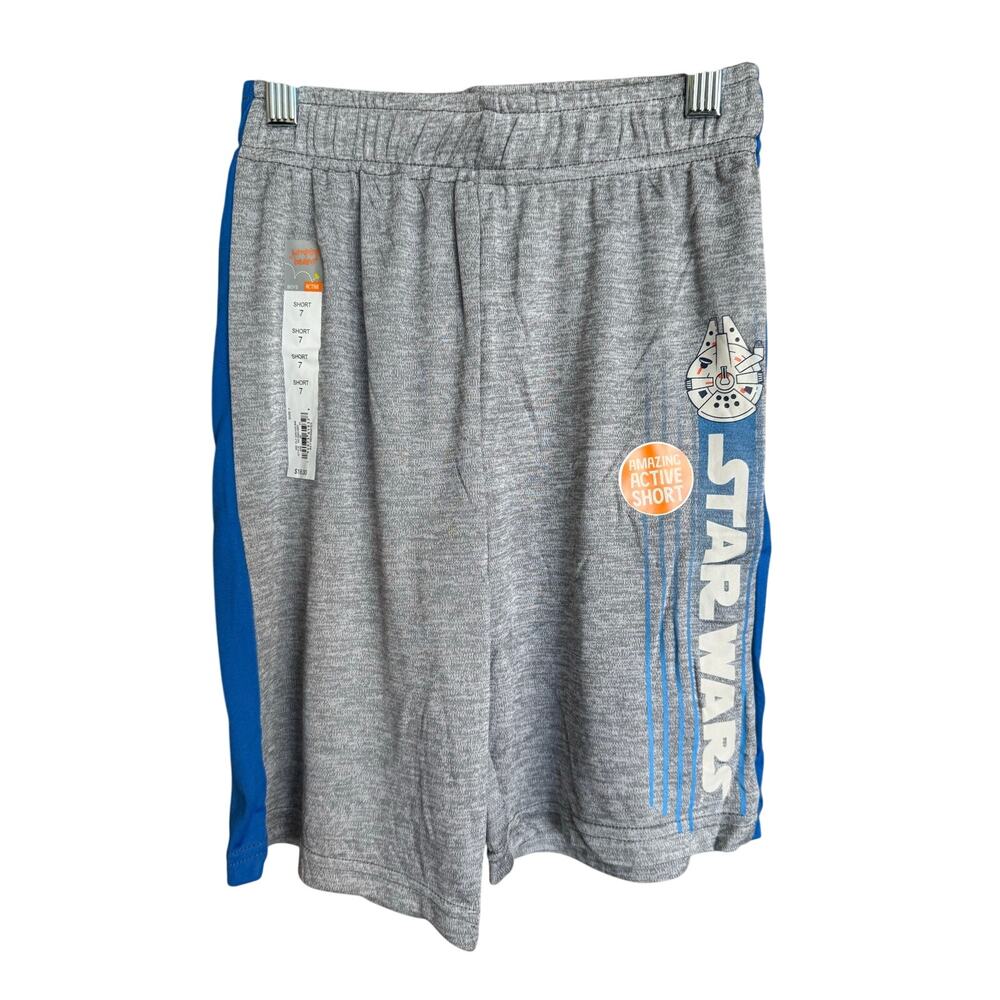 Star Wars Millennium Falcon Heather Gray Active Shorts Kids 7 NWT